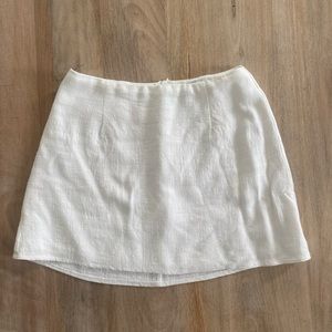 PRINCESS POLLY Mini White Linen Skirt